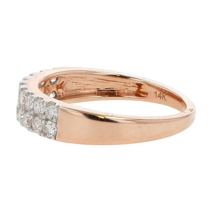 .60 Ct 14K Rose Gold Double Row Lab Grown Diamond Band
