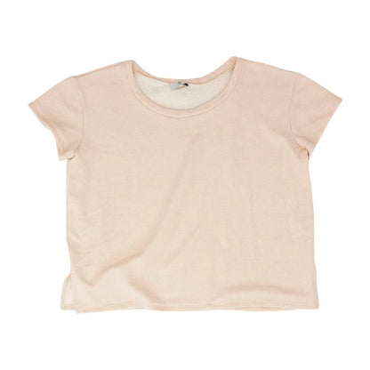 Nude Solid Short Sleeve Blouse