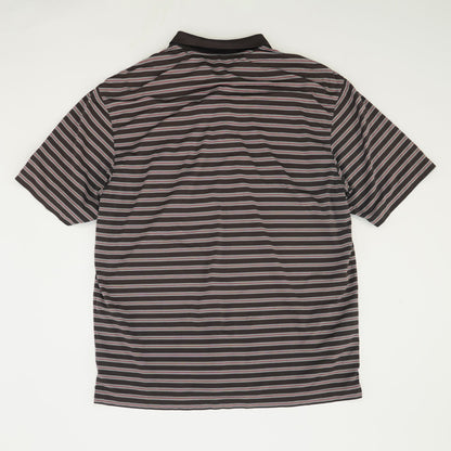 Brown Striped Short Sleeve Polo