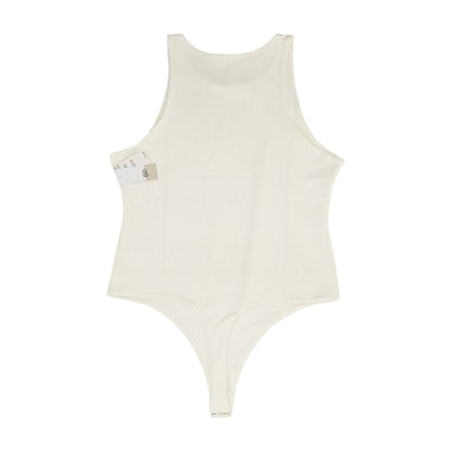 White Bodysuit Knit Tank Top