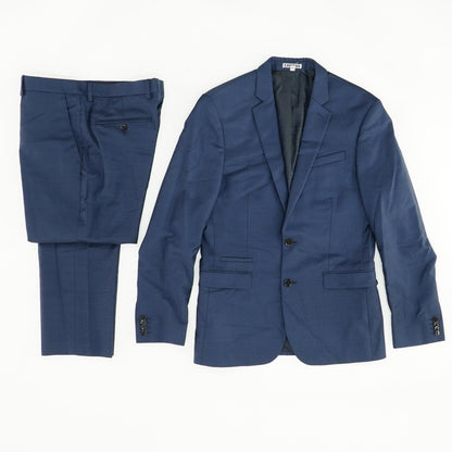 Blue Solid 2pc Suit