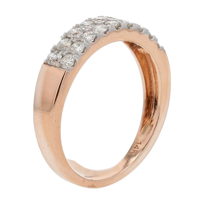 .60 Ct 14K Rose Gold Double Row Lab Grown Diamond Band