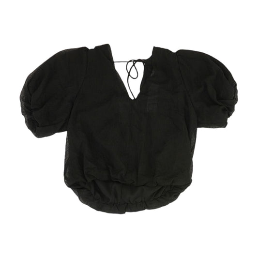 Black Cropped Knit Top