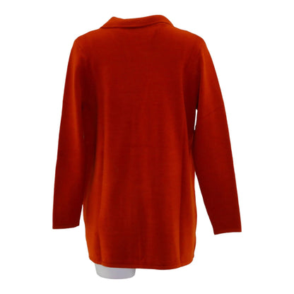 Rust Solid Cardigan Sweater