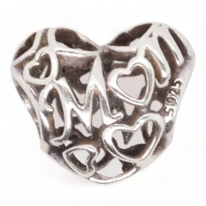 Sterling Silver Motherly Love Heart Charm