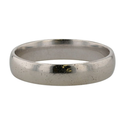 14K White Gold Plain Wedding Band
