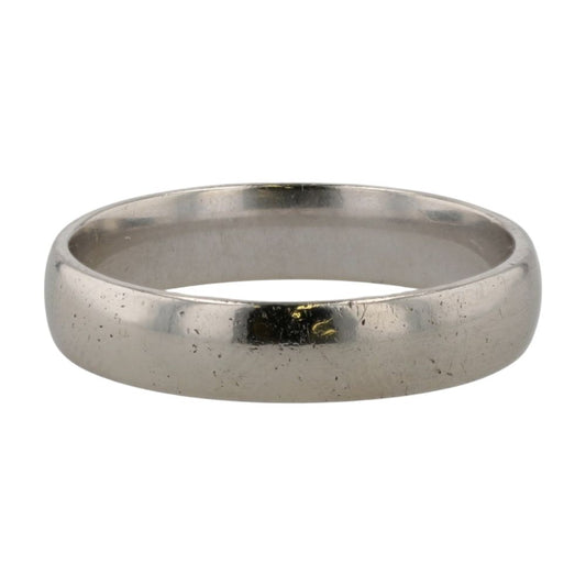 14K White Gold Plain Wedding Band