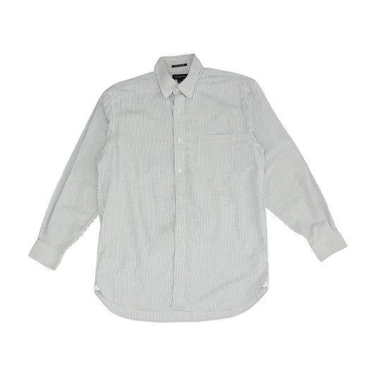 White Striped Long Sleeve Button Down