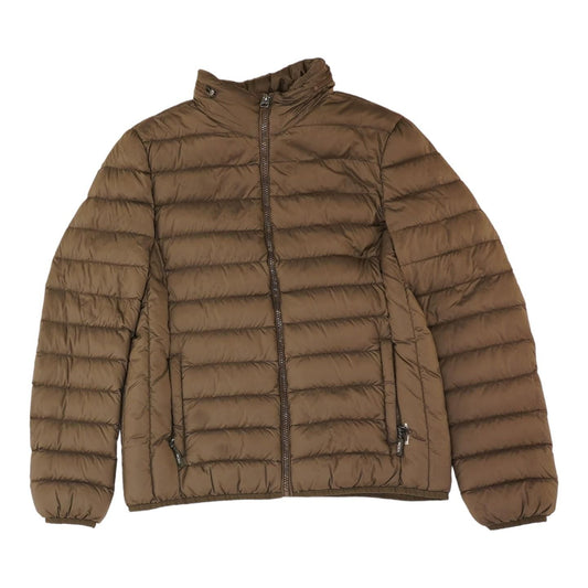 Brown Solid Puffer Jacket