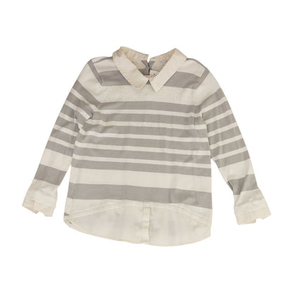 Gray Striped Knit Top