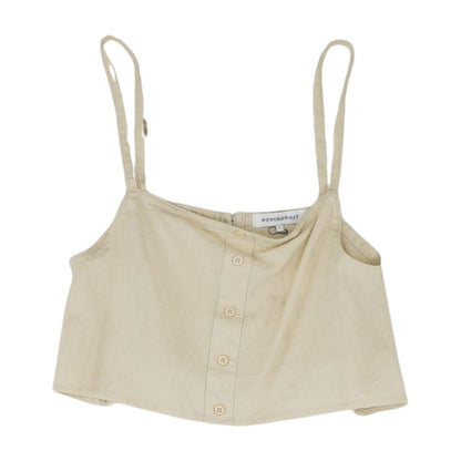 Nude Solid Sleeveless Blouse