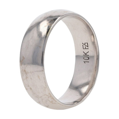10K White Gold Half Round Band