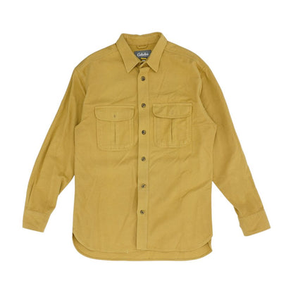 Tan Solid Long Sleeve Button Down
