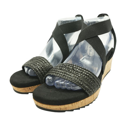 Black Wedged Sandals