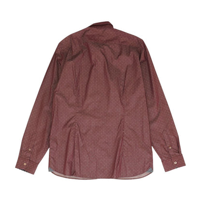 Burgundy Geometric Long Sleeve Button Down