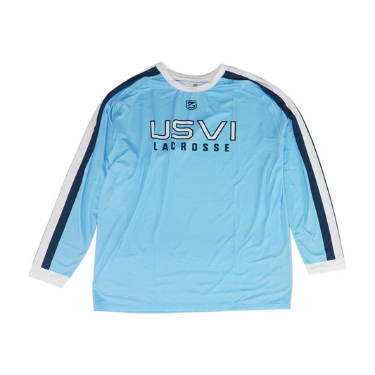 Blue USVI Lacrosse Color Block Active T-Shirt