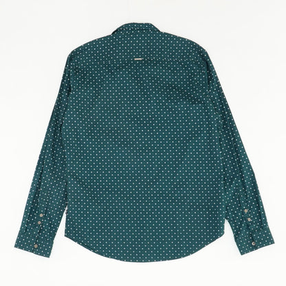 Green Graphic Long Sleeve Button Down