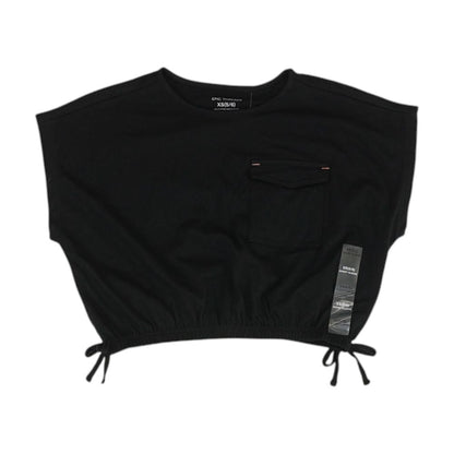 Black Solid Crewneck T Shirt
