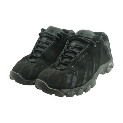 Black Leather Low Top Athletic Shoes
