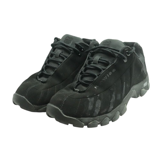 Black Leather Low Top Athletic Shoes