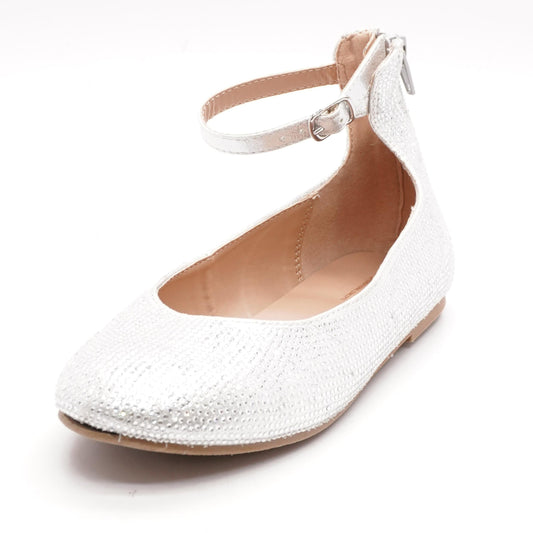 Silver Elise Ballet Flat Shoes