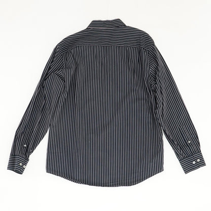 Navy Striped Long Sleeve Button Down
