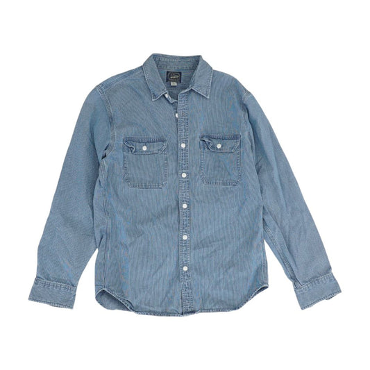 Blue Solid Flannel Button Down