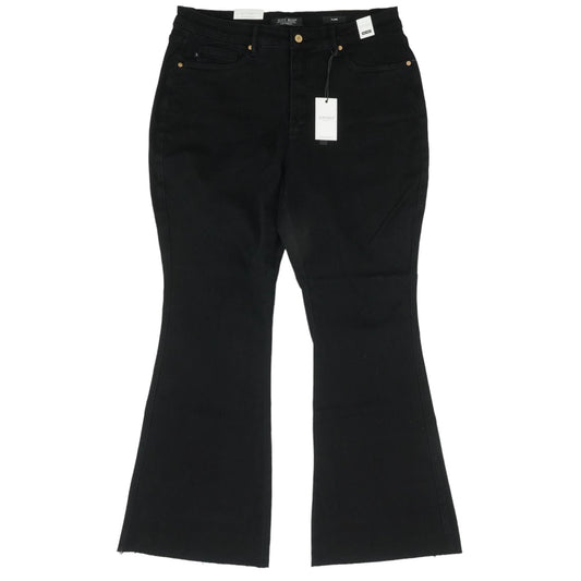 Black Solid High Rise Bell Bottom Jeans