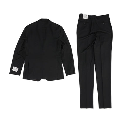 Black Polyester-Viscose Blend 2pc Suit