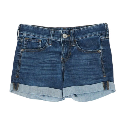 Blue Solid Denim Shorts