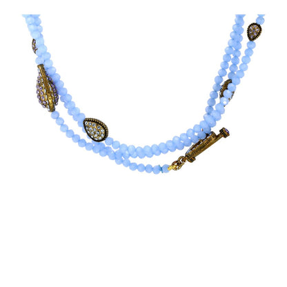 Costume Teardrop Crystal Rhinestone Strand Necklace