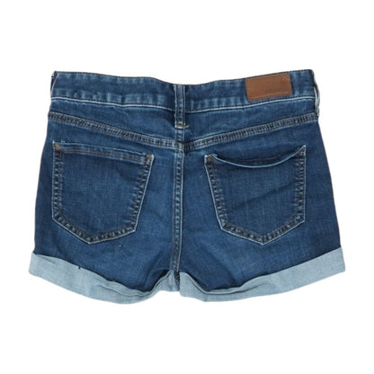 Blue Solid Denim Shorts