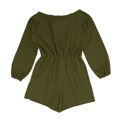 Olive Striped Romper