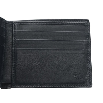 Navy Blue Microguccissima Signature Leather Bifold Wallet