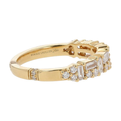 .60 Ct 18K Gold Baguette And Round Lab Grown Diamond Band