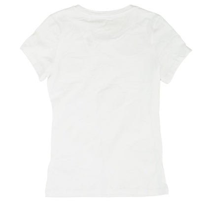 White Solid Graphic/logo T-Shirt