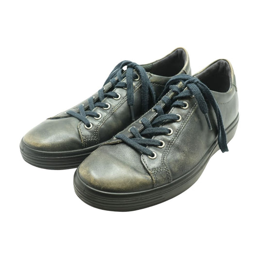 Black Leather Lace Up Casual Shoes