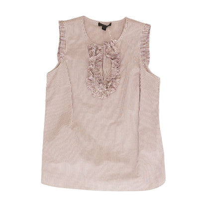 White Striped Sleeveless Blouse