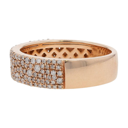 .75 Ct 14K Rose Gold Multi Row Round Diamond Band