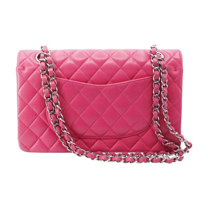 Pink Medium Classic Double Flap Quilted Shoulder Bag in Lambskin