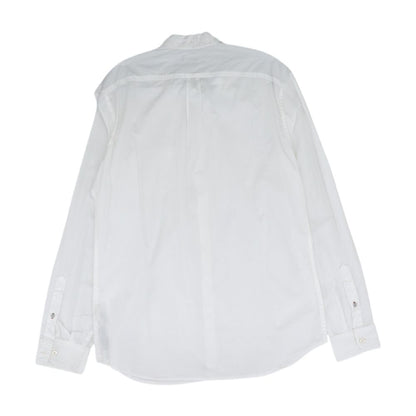 White Solid Long Sleeve Button Down
