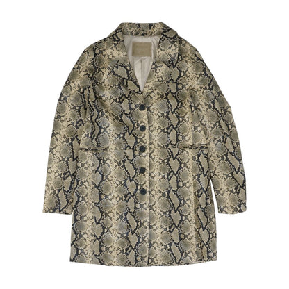 Tan Animal Print Faux Leather Coat