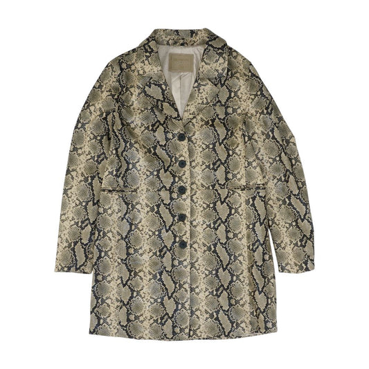 Tan Animal Print Faux Leather Coat