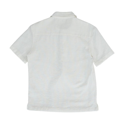 Ivory Solid Short Sleeve Button Down