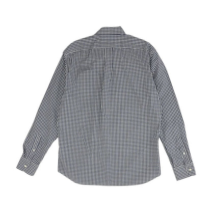 Navy Check Long Sleeve Button Down