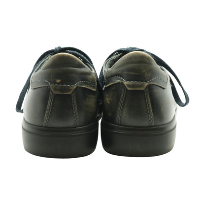 Black Leather Lace Up Casual Shoes