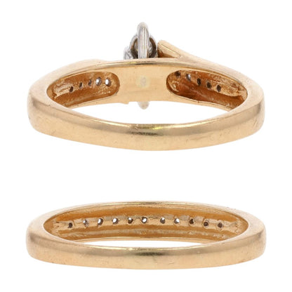 .20 Ct 14K Gold Round Diamond Marquise Setting Engagement Ring And Band Set