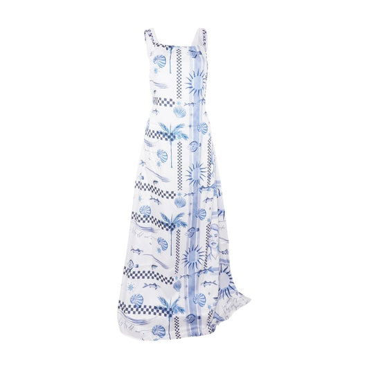 White Tropical Maxi Dress