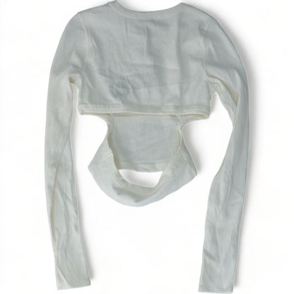 Ivory Solid Long Sleeve Blouse