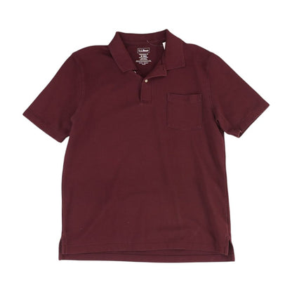 Maroon Solid Short Sleeve Polo